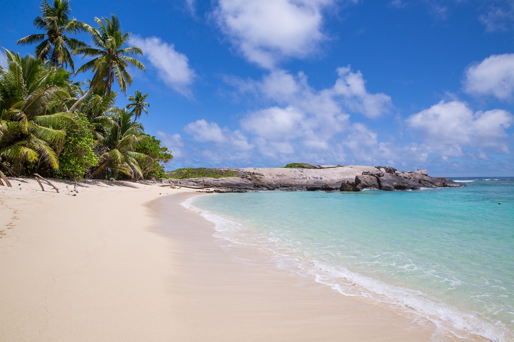 Seychelles beaches. Anse Forbans beach just steps away from your fully equipped self catering chalet.